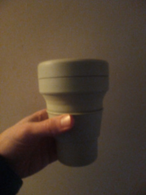 Stojo cup ready for use.