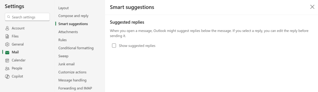 Settings -> Mail -> Smart suggestions, unchecked.
